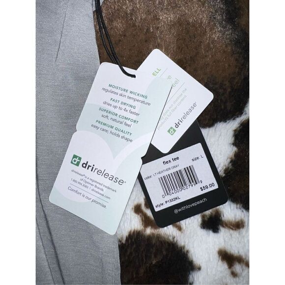 Peach Flex Tee - Heather Gray - Picture 2 of 2